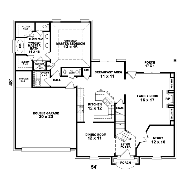 Traditional Floor Plan - Main Floor Plan #81-13896