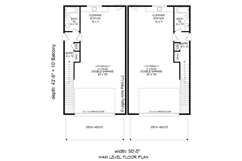 House Blueprint - Floor Plan - Main Floor for Contemporary House Plan #932-948 - 6 bed, 4 bath