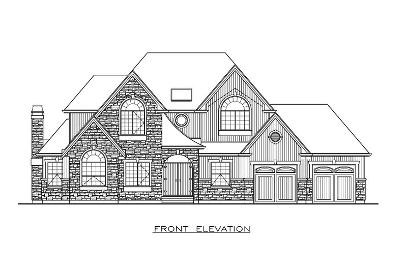 House Blueprint - Exterior - Front Elevation 4 for Farmhouse House Plan #1100-125 - 5 bed, 3 bath