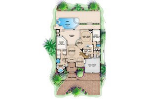 Floor Plan - Main Floor for Mediterranean House Plan #27-378 - 5 bed, 4.5 bath
