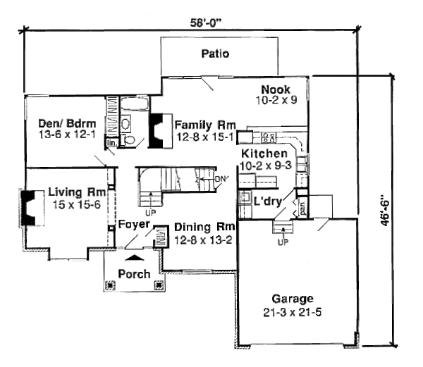 Traditional Style House Plan - 4 Beds 3 Baths 2323 Sq/Ft Plan #312-817 ...