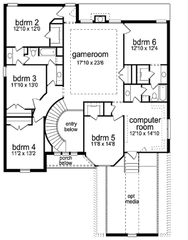 Home Plan - European Floor Plan - Upper Floor Plan #84-466