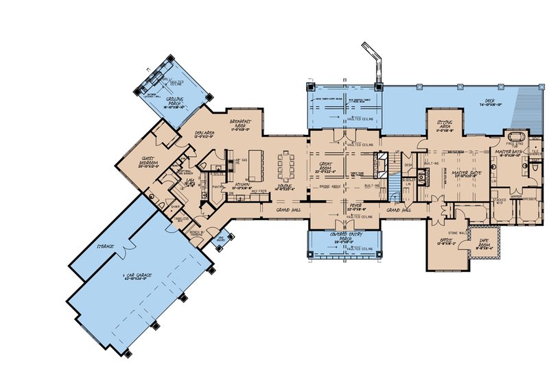 Dream House Plan - Floor Plan - Main Floor for Craftsman House Plan #923-179 - 4 bed, 5.5 bath
