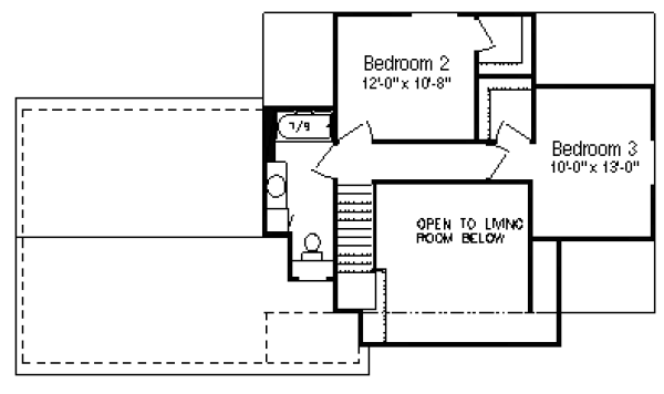 Traditional Floor Plan - Upper Floor Plan #49-104
