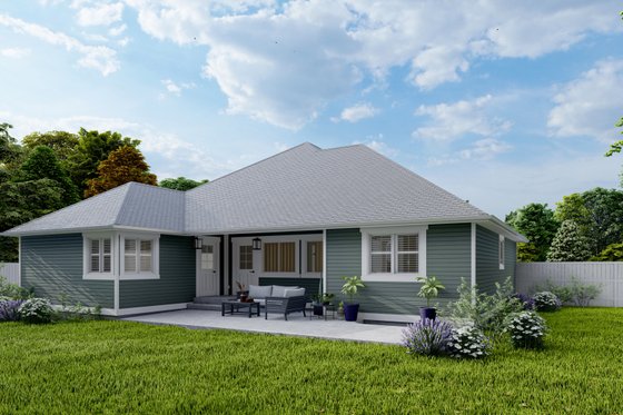 Exterior - Rear Elevation for Ranch House Plan #1060-267 - 3 bed, 2 bath