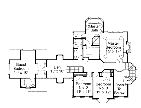 House Design - European Floor Plan - Upper Floor Plan #429-12