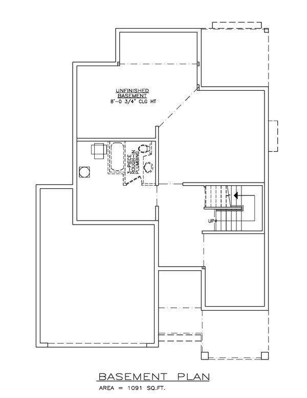 Dream House Plan - Floor Plan - Lower Floor for Craftsman House Plan #1100-159 - 3 bed, 2.5 bath