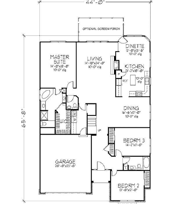 House Blueprint - European Floor Plan - Main Floor Plan #320-449