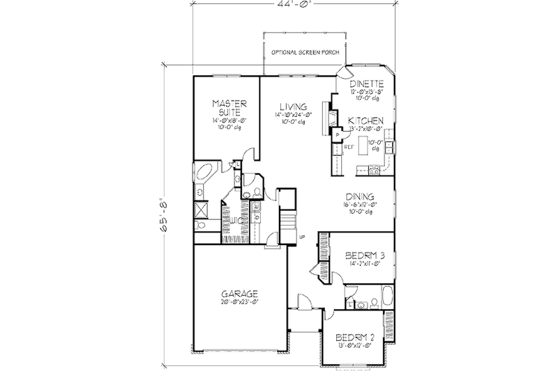 Home Plan - Floor Plan - Main Floor for European House Plan #320-449 - 3 bed, 2.5 bath