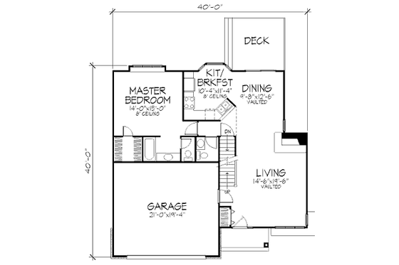 Floor Plan - Main Floor for Country House Plan #320-437 - 3 bed, 2.5 bath