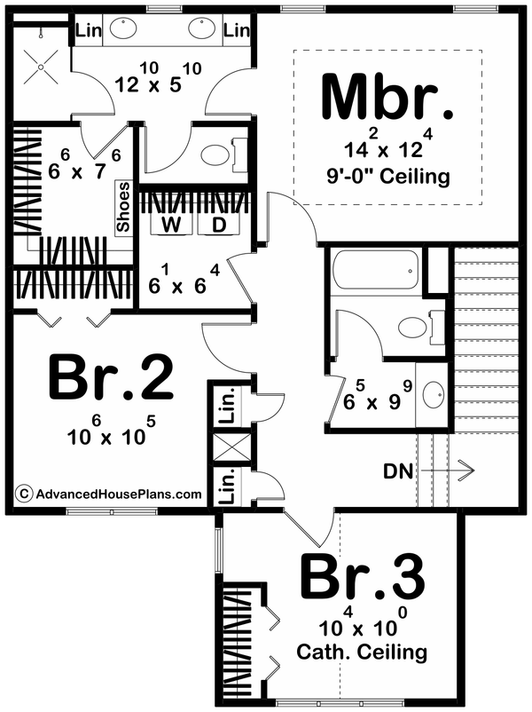Dream House Plan - Craftsman Floor Plan - Upper Floor Plan #455-481
