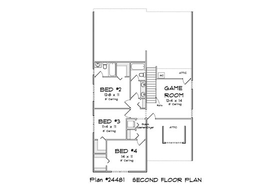 Floor Plan - Upper Floor for Cottage House Plan #513-2274 - 4 bed, 3.5 bath