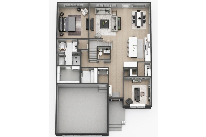 House Plan Design - Floor Plan - Main Floor 1 for Farmhouse House Plan #51-1535 - 3 bed, 2.5 bath