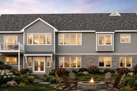 Exterior - Rear Elevation 1 for Craftsman House Plan #928-125 - 2 bed, 2.5 bath