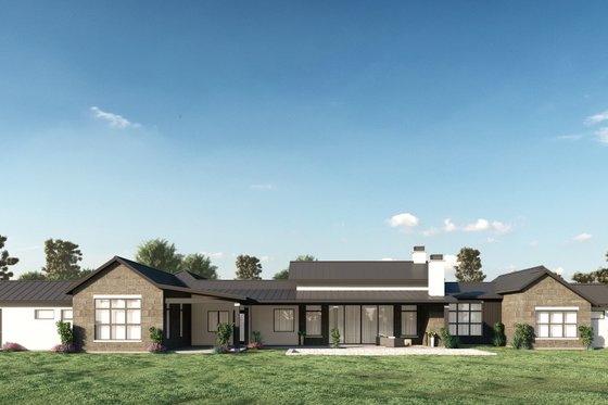 Exterior - Rear Elevation for Farmhouse House Plan #1110-47 - 3 bed, 3.5 bath