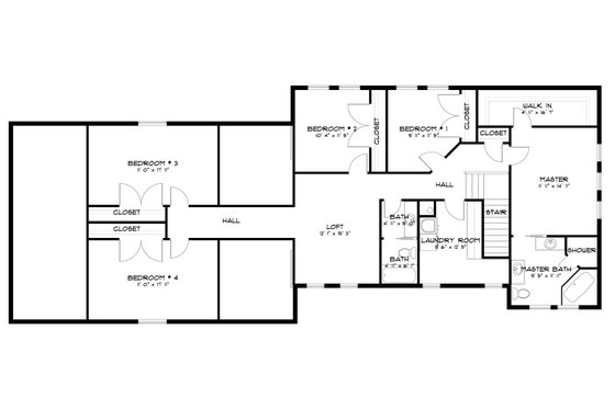 Floor Plan - Upper Floor for Farmhouse House Plan #1060-207 - 5 bed, 3 bath