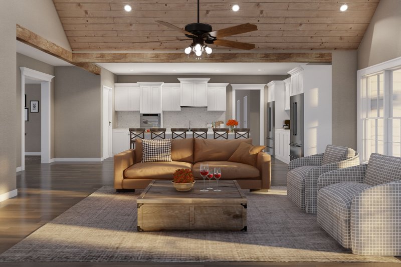 Dream House Plan - Interior - Family Room 1 for Farmhouse House Plan #923-371 - 4 bed, 2.5 bath