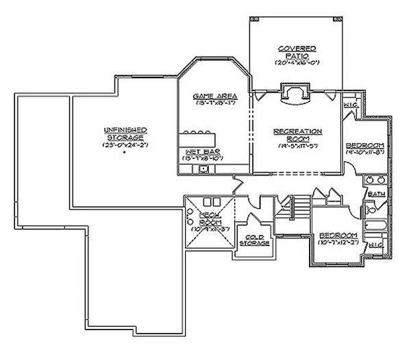 Home Plan - Bungalow Floor Plan - Lower Floor Plan #5-281