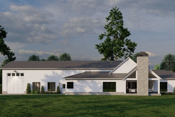 Exterior - Rear Elevation for Farmhouse House Plan #923-370 - 4 bed, 2.5 bath