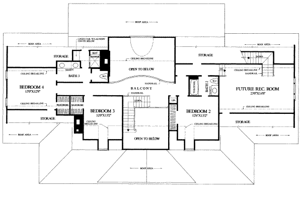 Southern Floor Plan - Upper Floor Plan #137-236