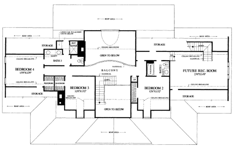 Dream House Plan - Floor Plan - Upper Floor for Southern House Plan #137-236 - 4 bed, 3 bath