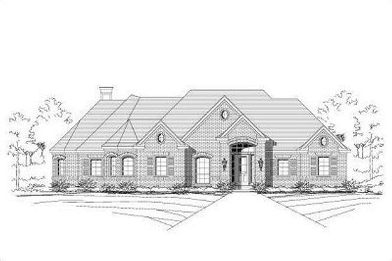 Exterior - Front Elevation for European House Plan #411-622 - 3 bed, 2.5 bath