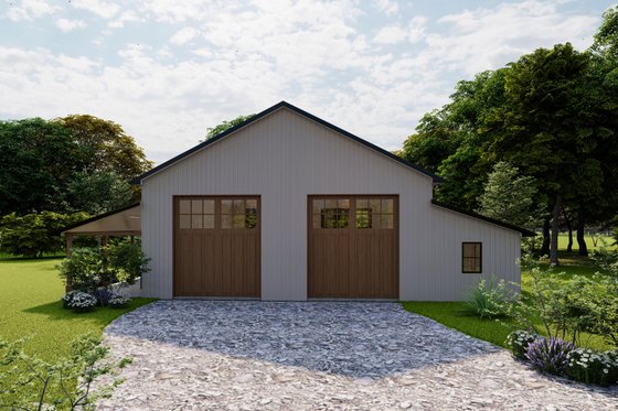 Exterior - Front Elevation 3 for Farmhouse House Plan #1117-18, 1 bath