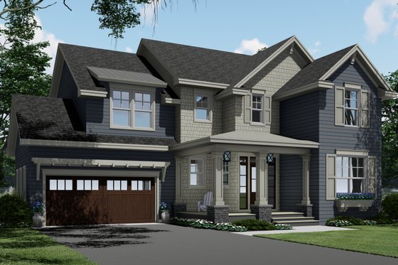 Exterior - Front Elevation 4 for Traditional House Plan #51-1198 - 4 bed, 3.5 bath