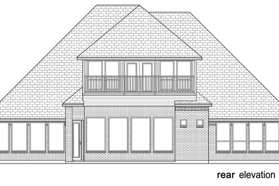 Exterior - Rear Elevation for Tudor House Plan #84-613 - 4 bed, 3.5 bath