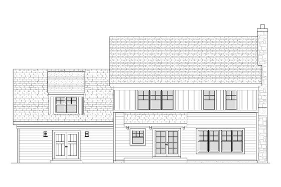 Exterior - Rear Elevation for Farmhouse House Plan #901-9 - 3 bed, 2.5 bath