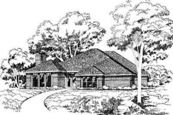 Exterior - Front Elevation House Plan #312-456 - 3 bed, 2 bath