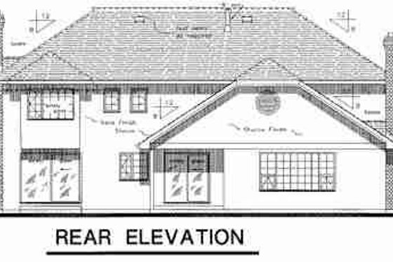 Exterior - Rear Elevation for European House Plan #18-8959 - 5 bed, 3 bath