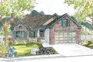 Ranch Exterior - Front Elevation Plan #124-526