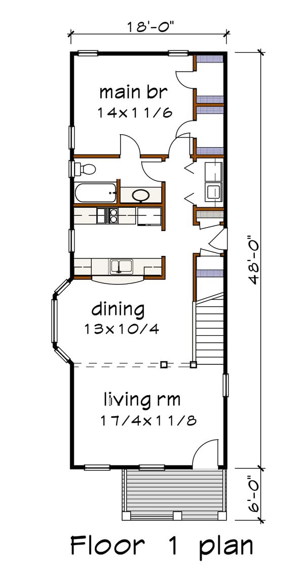 Cottage Floor Plan - Main Floor Plan #79-177