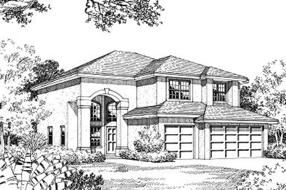Exterior - Front Elevation for European House Plan #417-175 - 4 bed, 2.5 bath