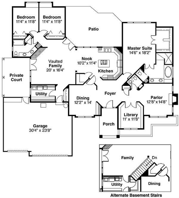 Architectural House Design - Ranch Floor Plan - Main Floor Plan #124-289