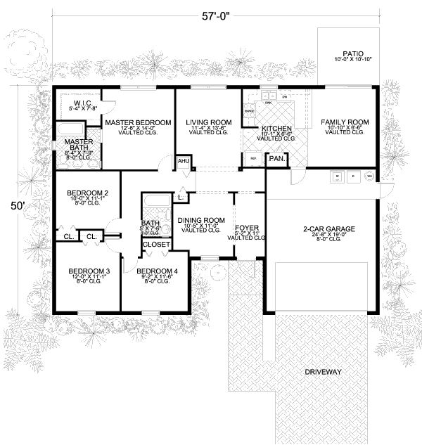 Mediterranean Floor Plan - Main Floor Plan #420-108