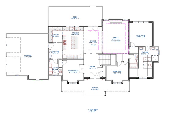 Floor Plan - Main Floor for Farmhouse House Plan #1109-15 - 5 bed, 3 bath