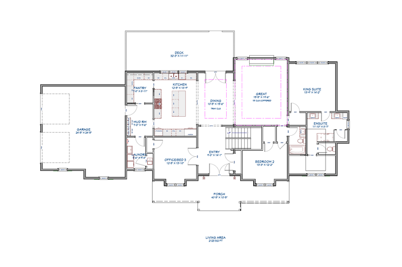 House Plan Design - Floor Plan - Main Floor for Farmhouse House Plan #1109-15 - 5 bed, 3 bath