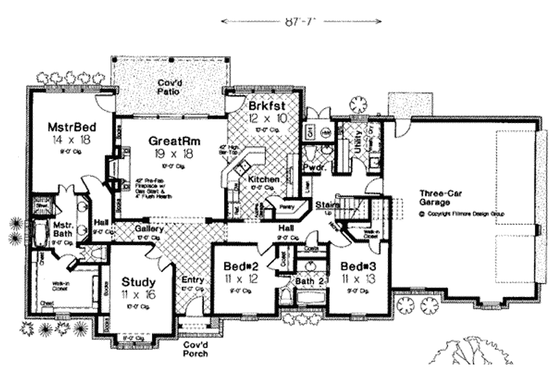 Home Plan - Floor Plan - Main Floor for European House Plan #310-249 - 3 bed, 2.5 bath