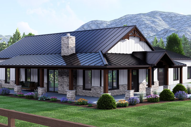 House Design - Exterior - Front Elevation 3 for Barndominium House Plan #1064-309 - 4 bed, 4 bath
