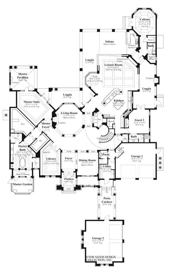 Architectural House Design - Mediterranean Floor Plan - Main Floor Plan #930-492
