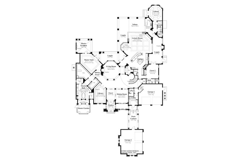 Mediterranean Style House Plan - 4 Beds 4.5 Baths 6020 Sq/Ft Plan #930 ...