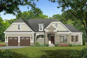 Ranch Exterior - Front Elevation Plan #1010-212