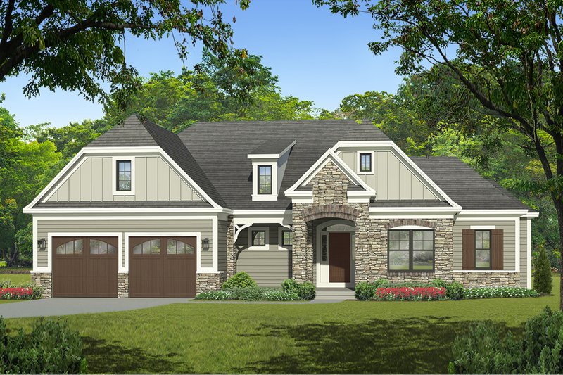 Architectural House Design - Ranch Exterior - Front Elevation Plan #1010-212