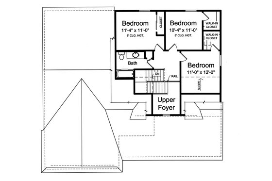 Floor Plan - Upper Floor for Craftsman House Plan #46-889 - 4 bed, 2.5 bath