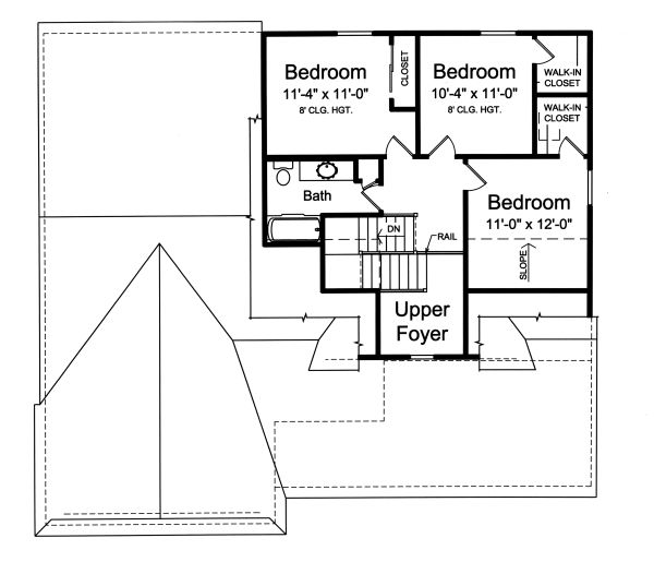 Architectural House Design - European Floor Plan - Upper Floor Plan #46-889
