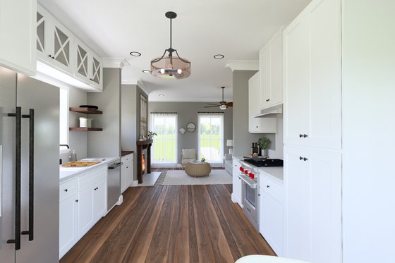 Interior - Kitchen 1 for Traditional House Plan #44-223 - 2 bed, 1 bath