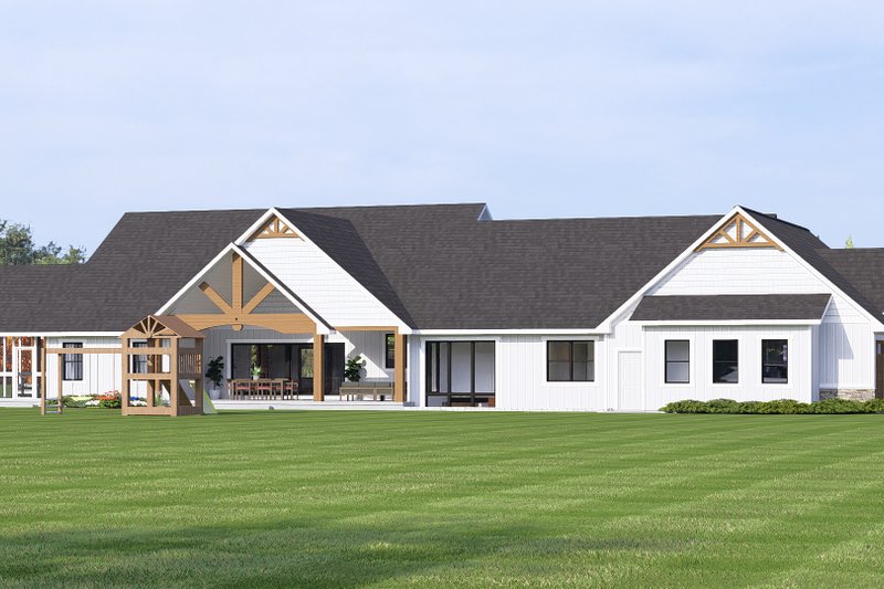Dream House Plan - Exterior - Rear Elevation 1 for Contemporary House Plan #1064-477 - 2 bed, 2.5 bath
