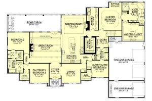 Floor Plan - Main Floor for European House Plan #430-128 - 4 bed, 3 bath
